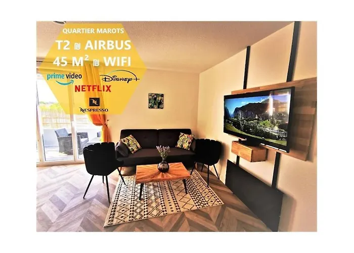 T2 Cosy ₪ Securise ₪ Airbus ₪ Piscine Apartamento